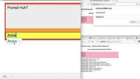 Conditional Alternative to Javascript Popup Windows as Textboxes and Buttons