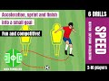 Acceleration sprint and finish into a small goal  developing speed in competitive way in football