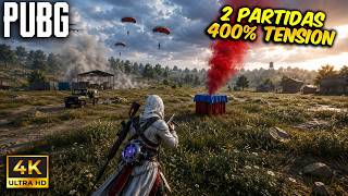 PUBG PC pero con 2 PARTIDAS con 400% TENSION y JUGADAS al PIXEL 😍 Graficos al maximo bro