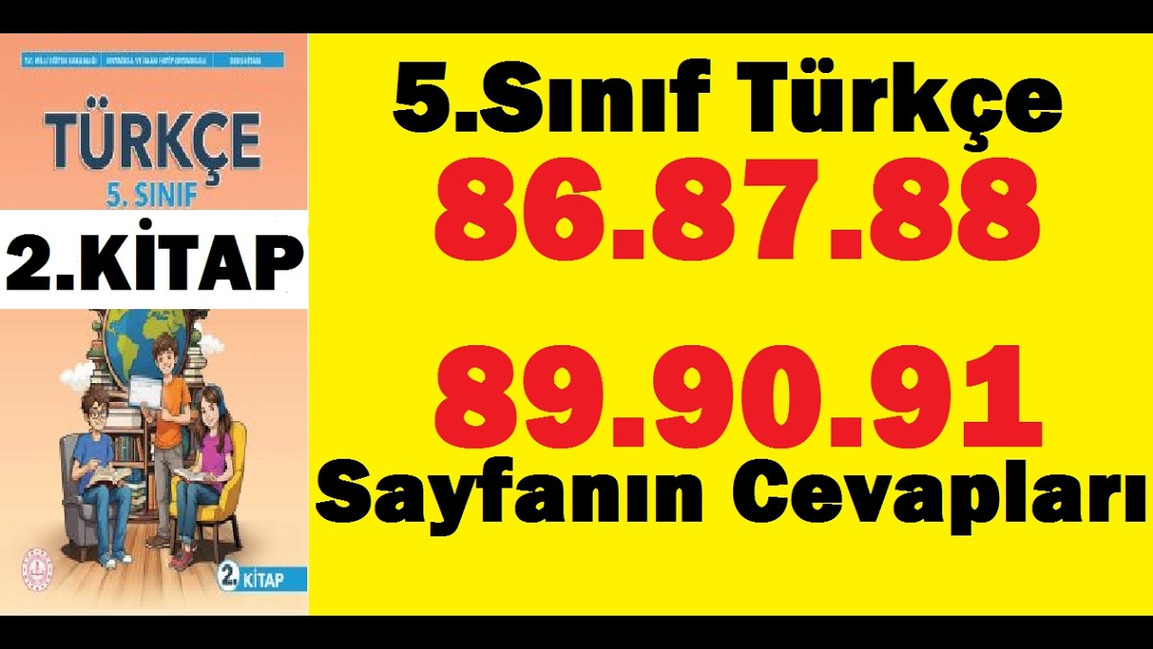 5.sınıf türkçe 2.kitap sayfa 86 87 88 89 90 91 cevapları pdf çözümleri meb yayınları