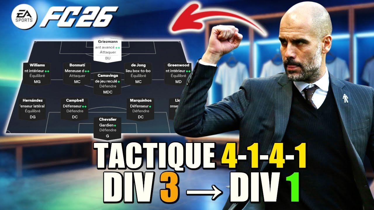La TACTIQUE 4-1-4-1 qui m’a fait PASSER DIV 1 sur EA FC 26 🔥