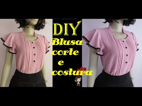 Blusa com manga godê em virgula -DIY