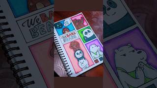 We Bare Bears easy brush pen drawing 🐻🐻‍❄️🐼 #art #drawing #webarebears #grizzy #panda #icebear #like