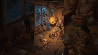 Stormy Night in River House 🌧️⚡ | Cozy Tamil Village Family Life | Ghibli Style Animation