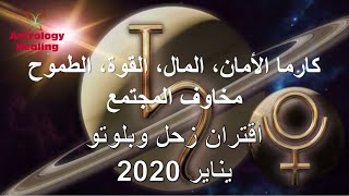 كارما الأمان، المال، القوة، الطموح ومخاوف المجتمع - اقتران زحل وبلوتو يناير 2020