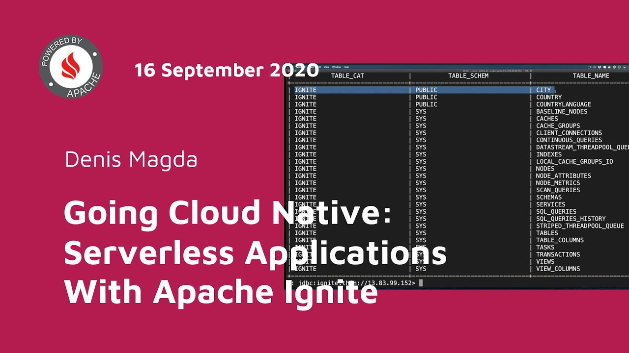 Going Cloud Native: Serverless Applications With Apache Ignite - YouTube