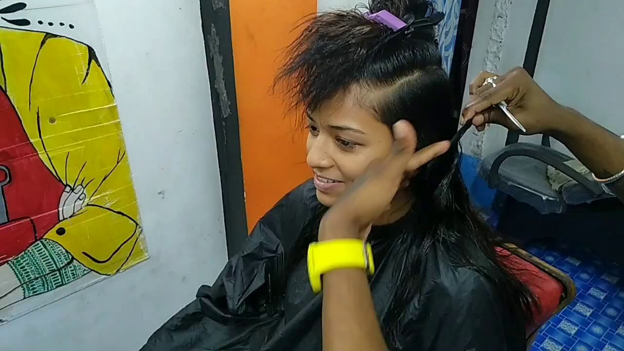 Ladies long hair of gent's hairstyles//girl head shave//original sound//no editing
