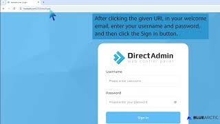 How to login to DirectAdmin BLUE ARCTIC