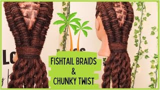 Loc Style Tutorial #47 | Fishtail Braids and Chucky Twist | Easy & Simple | Dreadlock Hairstyles