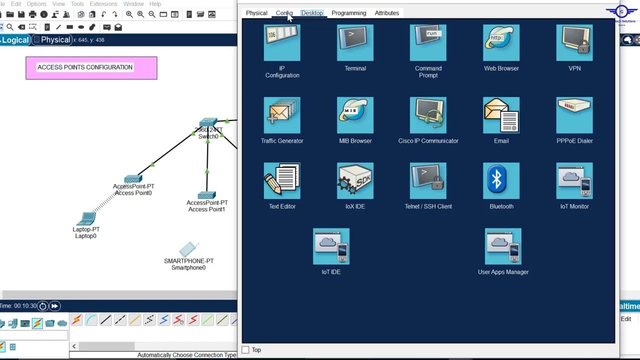 63. WLAN Configuration | Wireless Access Points Configuration Using Cisco Packet Tracer