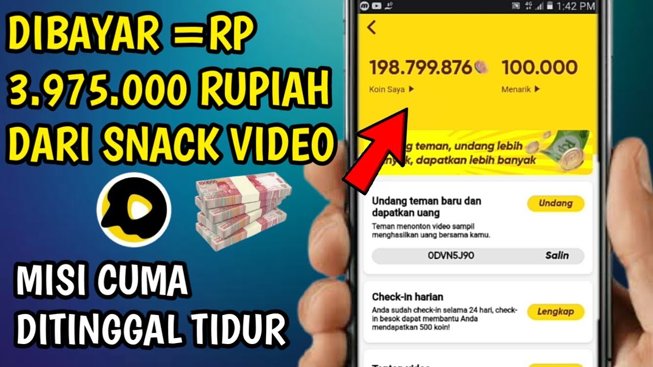 CARA MENDAPATKAN UANG DARI SNACK VIDEO TERBARU 2021 YouTube