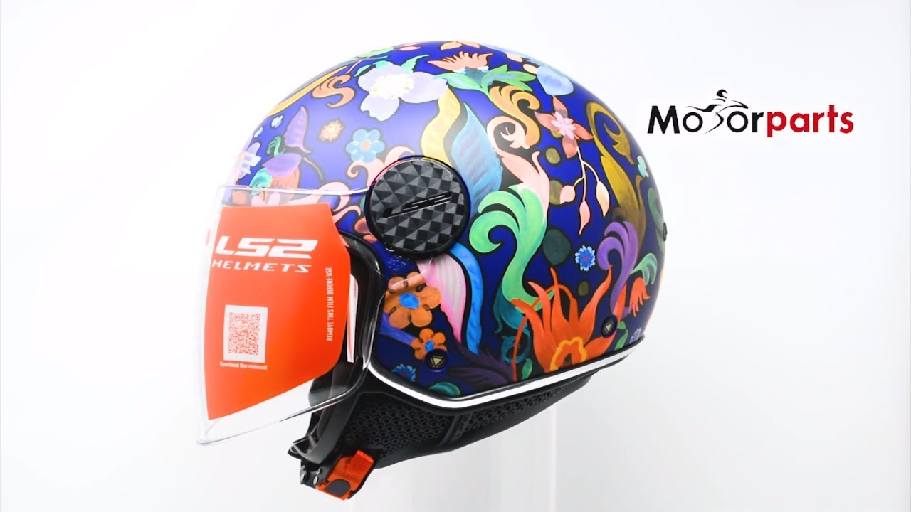 LS2 OF558 Sphere Lux Bloom Blue Pink 360 View - YouTube