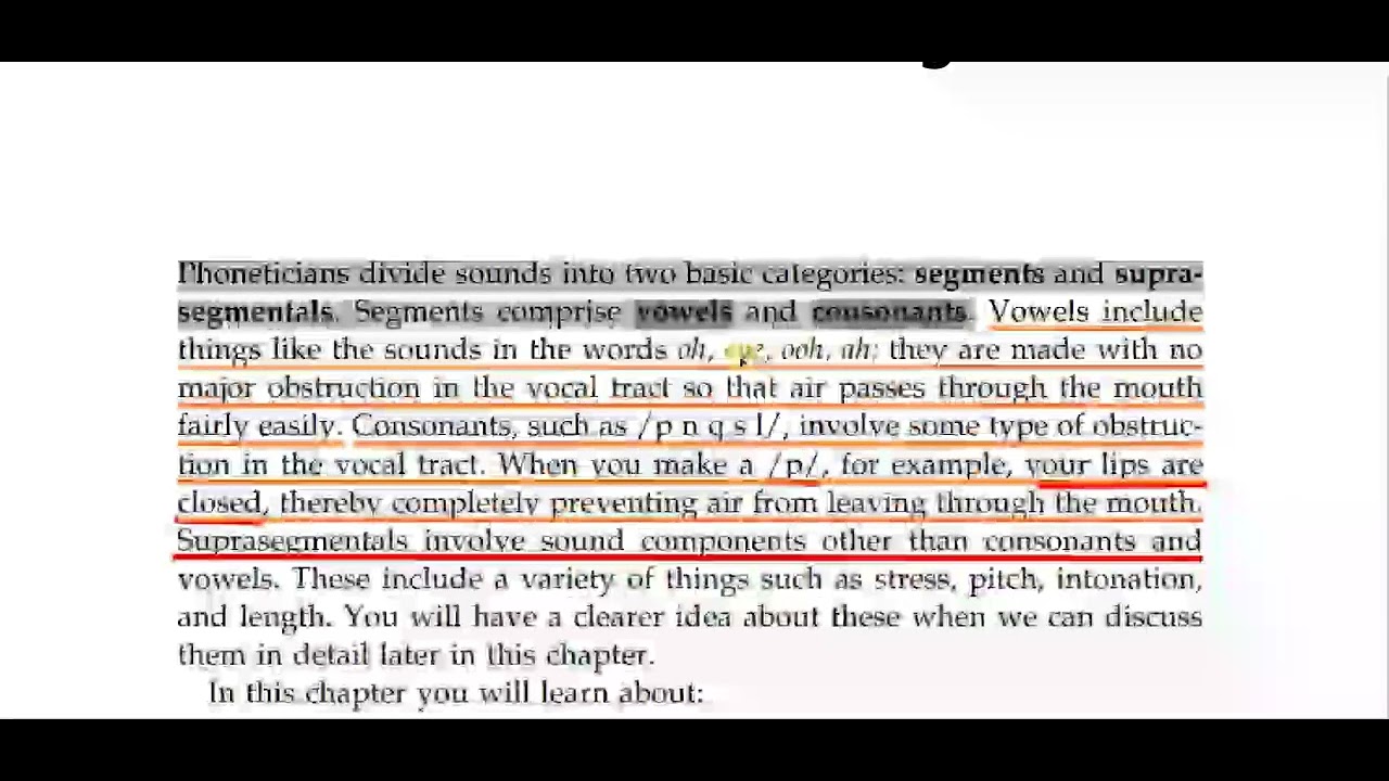 شرح مادة الصوت مرحلة أولى تربية اساسية قسم اللغة الإنجليزية حسب ملزمة  جامعة ميسان