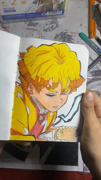 Drawing zenitsu asmr #drawing #asmr #animeart #zenitsu #demonslayer #oddlysatisfying