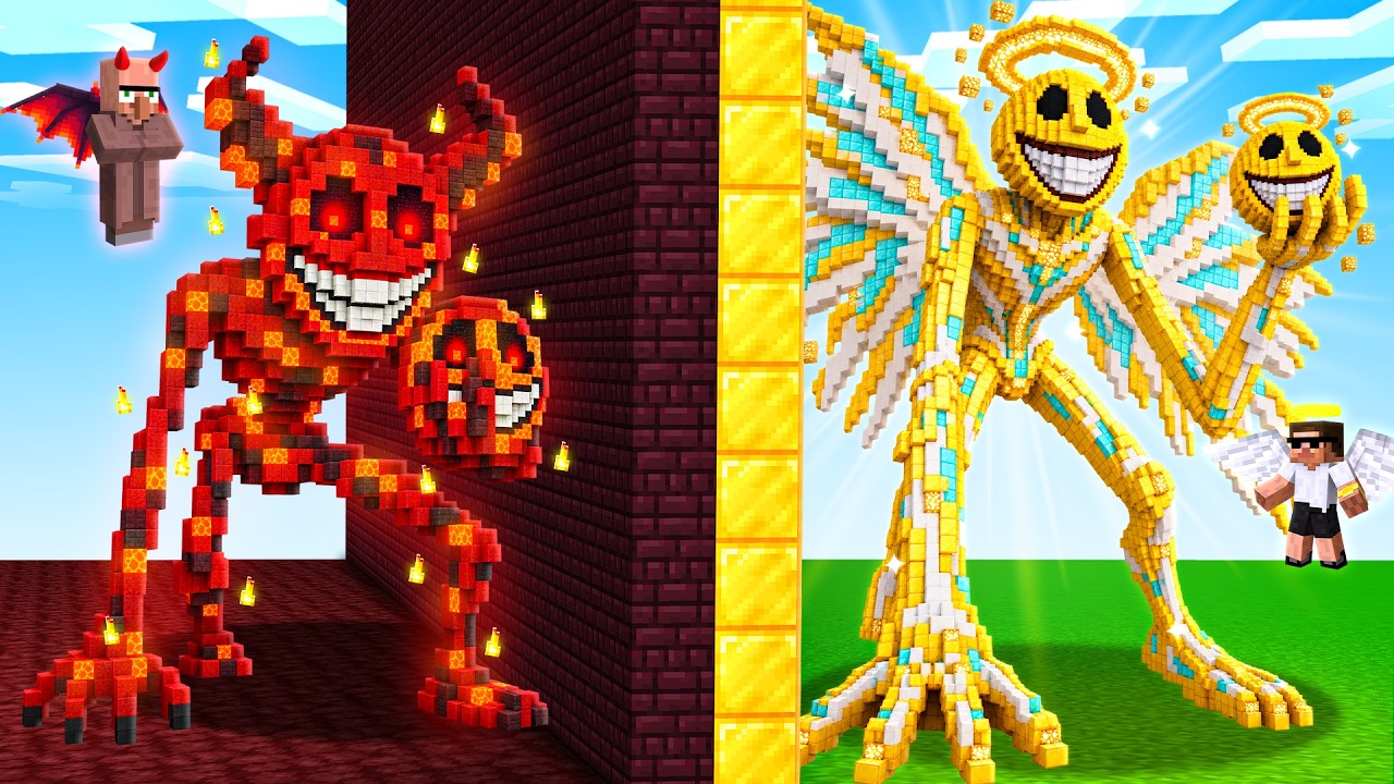 Angle vs Demon Build Battle in Minecraft..