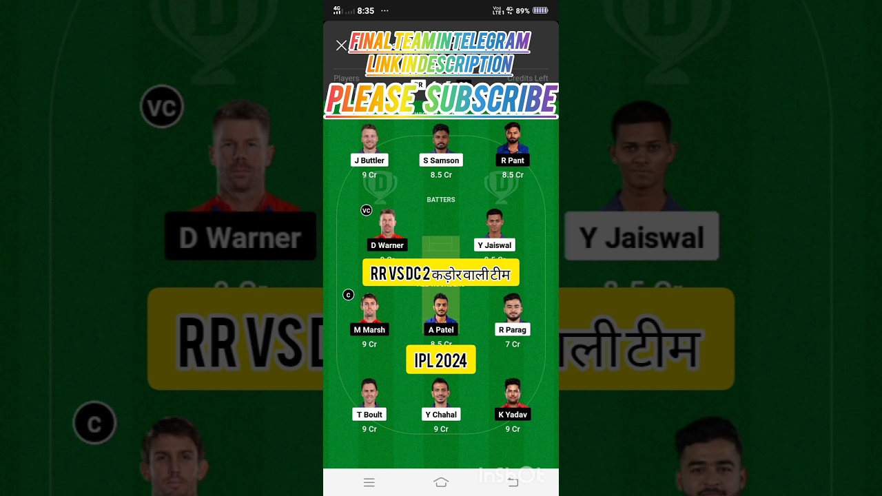 Rajasthan vs Delhi Dream11 Team | RR vs DC Dream11 Prediction | RR vs DC Dream11 Team Of Today Match