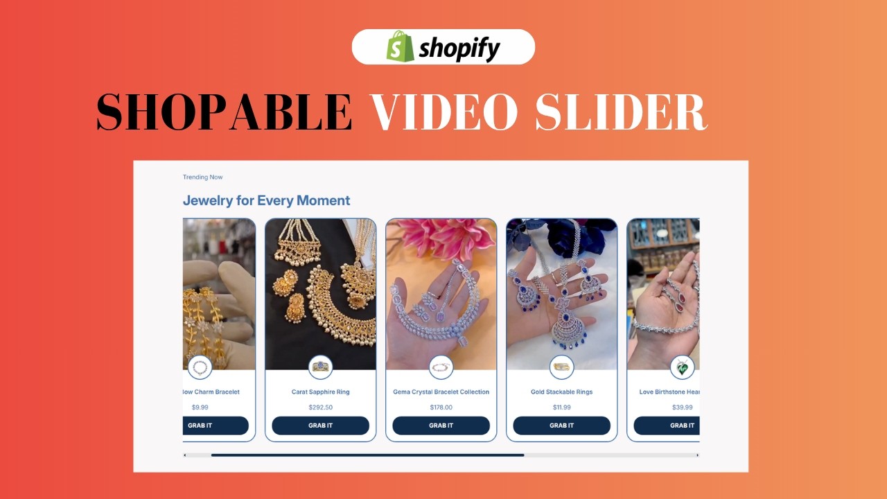 How to add Shopable video Slider carousel example in shopify | Step-by ...