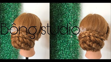 Hướng dẫn bới tóc cô dâu |tóc bà sui mẫu101|Bông Studio