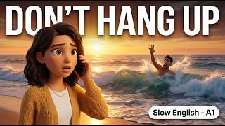 A Phone Rings on an Empty Beach… 📱 Easy English Story for Beginners | Listen & Read (A1)