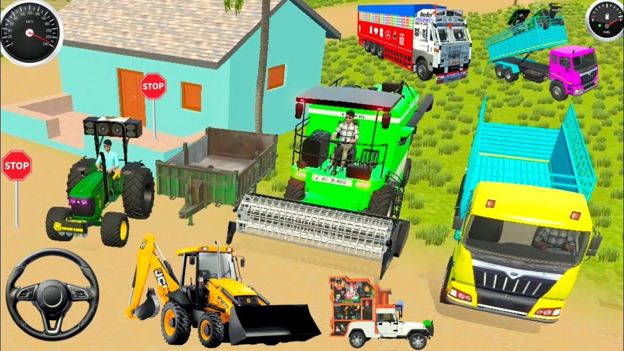 🔴Drive John Deere Tractor & JCB Dumper | Trolley Harvester Mission Gameplay 
