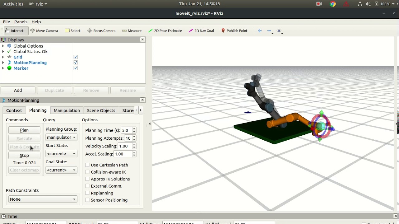 ROS Industrial Training tutorial motion planning visualization - YouTube