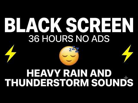 😴 Heavy Rainstorm for Deep Sleep 🌧️ Black Screen | No Mid-Rolls