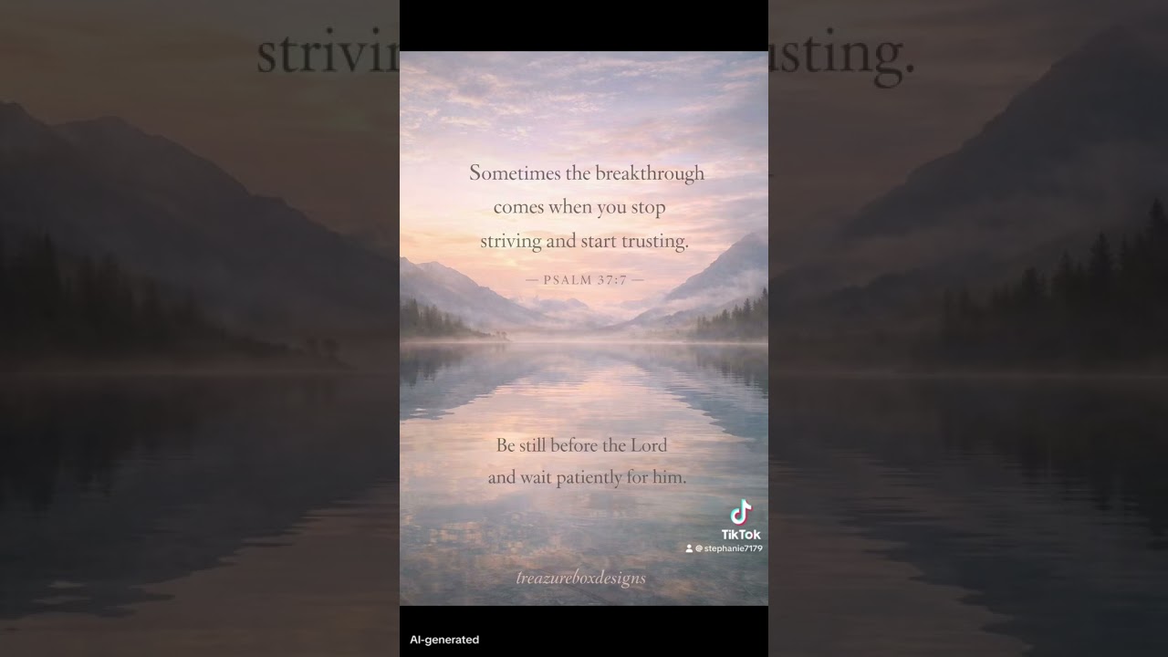 Sometimes the breakthrough comes when you stop striving and start trusting.