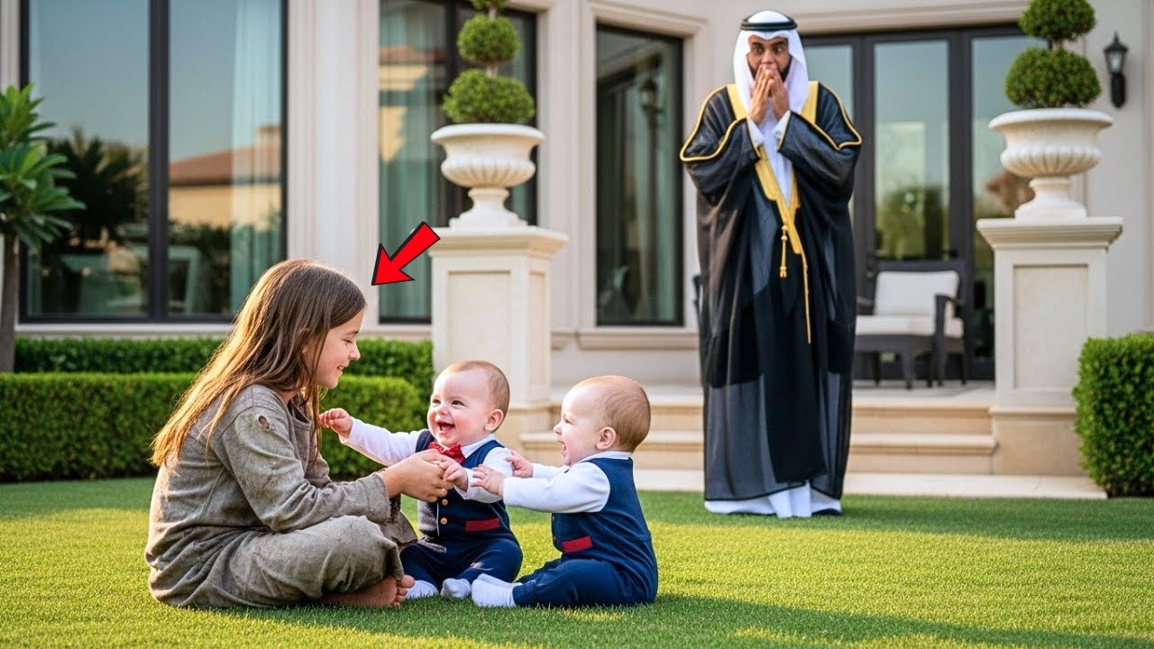 ARABSKI MILIARDER WRACA WCZEŚNIEJ Z PRACY I WIDZI BIEDNĄ DZIEWCZYNKĘ BAWIĄCĄ SIĘ Z JEGO BLIŹNIAKAMI