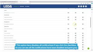 LEDA Guide - Notification Preferences