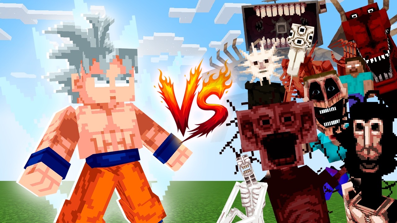 GOKU vs TODOS los MODS de TERROR en Minecraft
