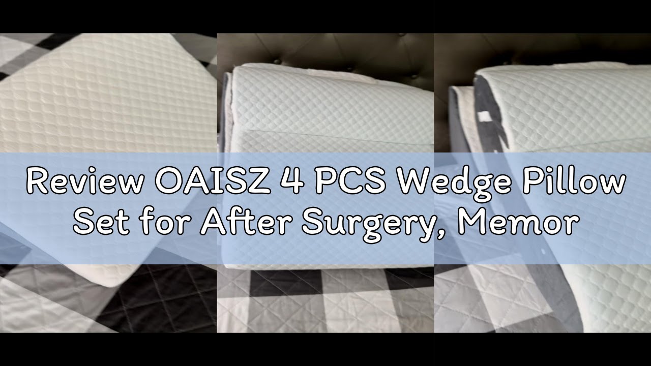 Review OAISZ 4 PCS Wedge Pillow Set for After Surgery, Memory Foam Orthopedic Bed Wedge Pillow Set,