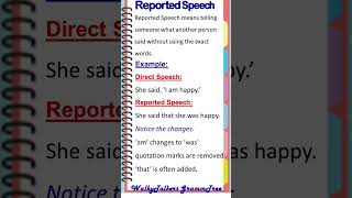 Reported Speech Explained in 1 Minute | English Grammar Made Easy| Reported Speech in 60 Seconds