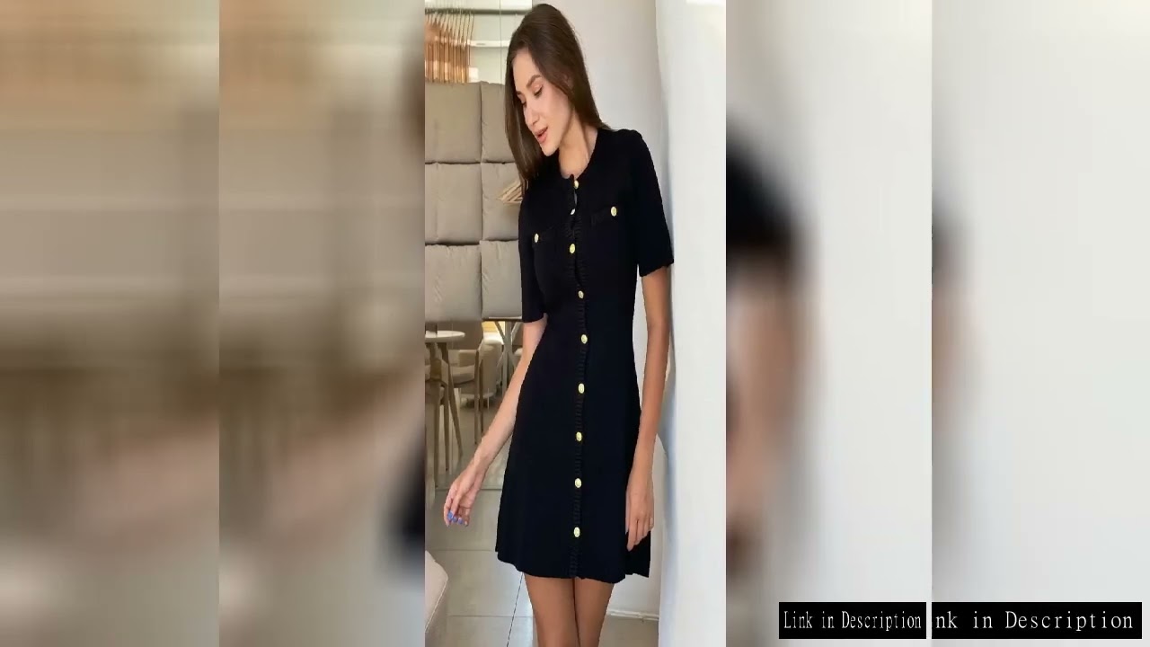 Trendix Elegant Knit Mini Dress Women Street Slim High Waist Short Sleeve Rib Sweater Dresses Vacati