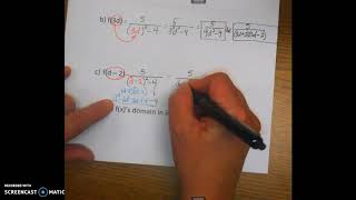 Algebra 3 2.4 Part 3 Functions - Notation, Evaluate, Domain