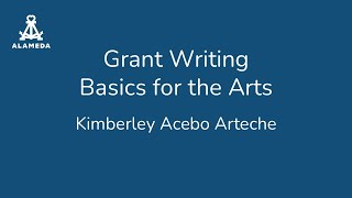Grant Writing for the Arts