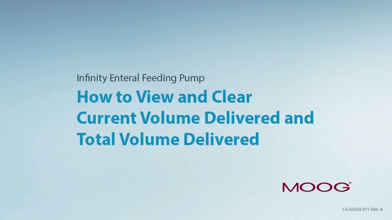 11) Volume Delivered in Infinity Enteral Feeding Pump