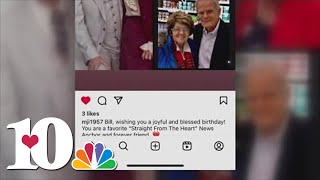 Margie Ison wishes a happy birthday to her favorite news anchor and friend, Bill Williams