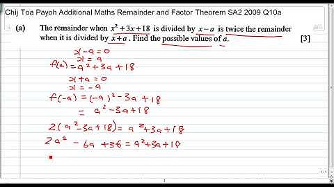 Remainder & Factor Theorem Question From An Exam Paper