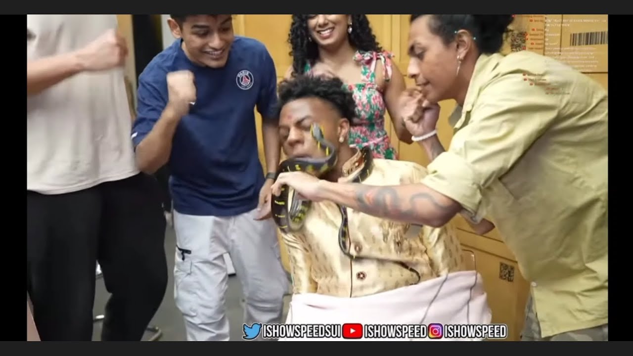 speed was bit by a python snake in India #ishowspeed #india - YouTube