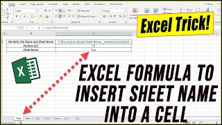 Formula to Insert Sheet Name in Excel
