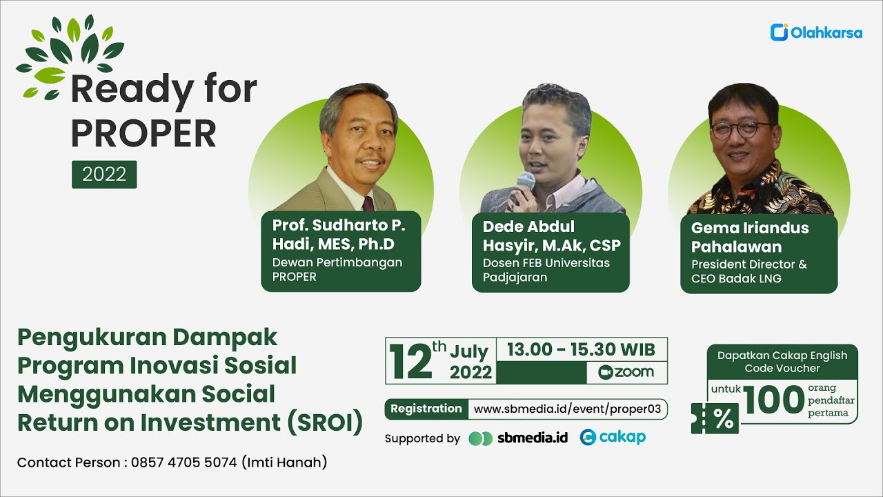 Pengukuran Dampak Progam Inovasi Sosial Menggunakan SROI | Webinar Ready for PROPER 2022