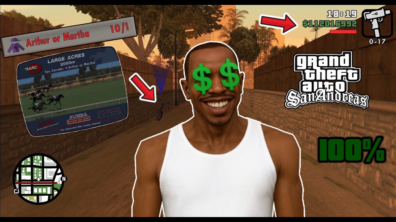 CJ ficando SUPER RICO ANTES DA PRIMEIRA MISSÃO no GTA SAN ANDREAS