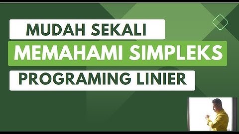 Program Linier Metode Simpleks Riset Operasional