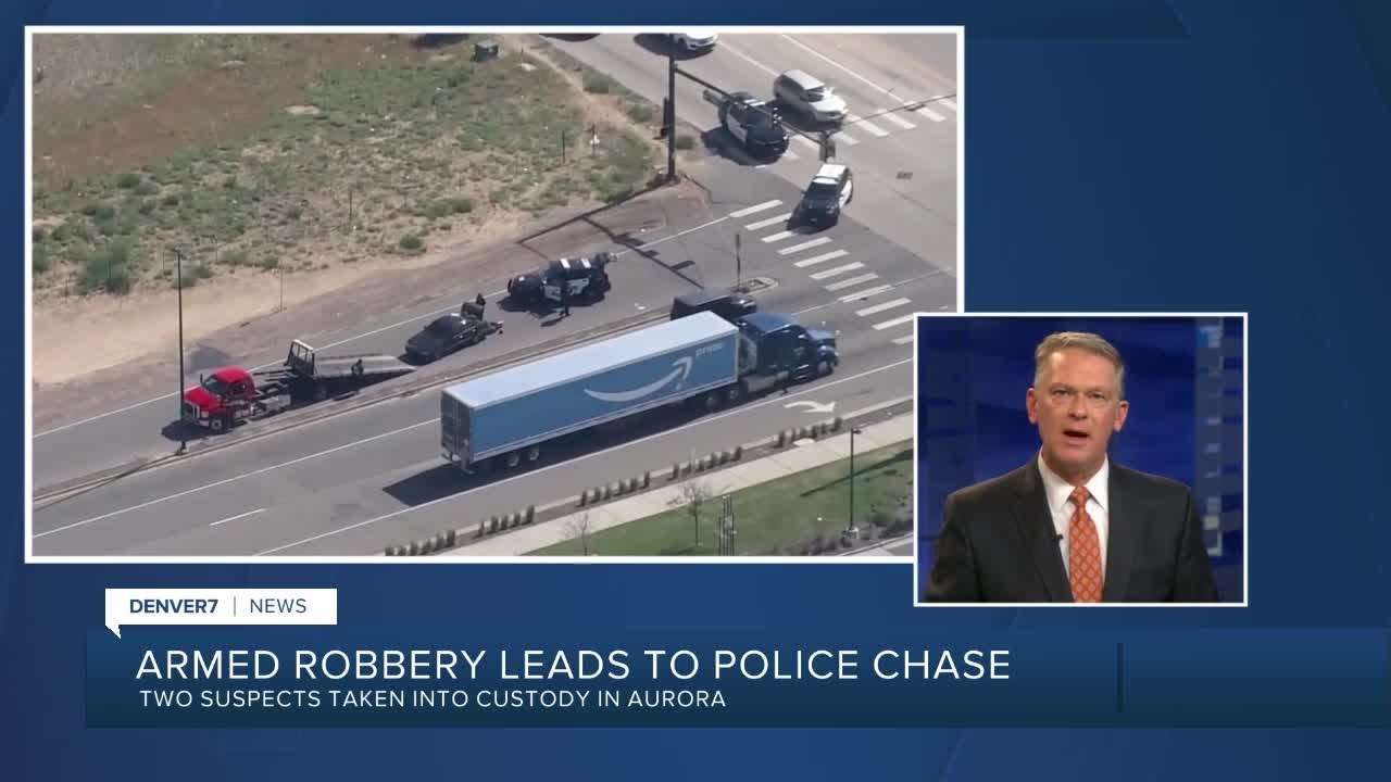 Armed robbery leads to police chase in Aurora - YouTube