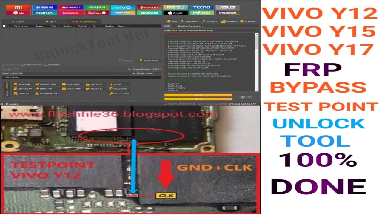 vivo y12 y15 frp bypass test point unlock tool 100 done gsm mobile