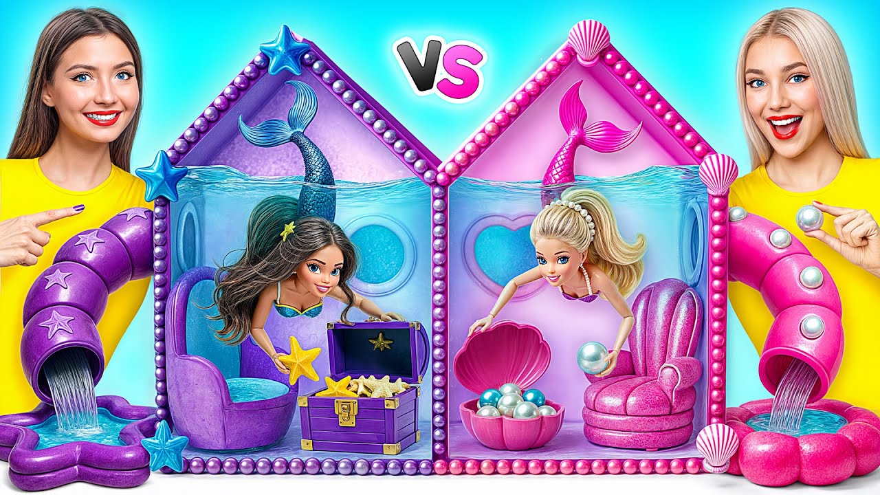 Домики Одного Цвета Челлендж Барби vs Братц Русалки | Сумасшедший Челлендж от Multi DO Girls