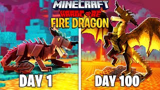 I Survived 100 Days as a FIRE DRAGON in HARDCORE Minecraft!