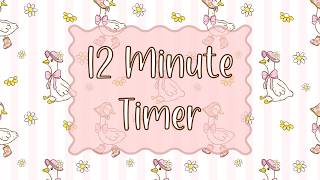 12 Minute Timer - Cute Geese and Daisies - Calm Ending Chime Notification - No Music - Silent