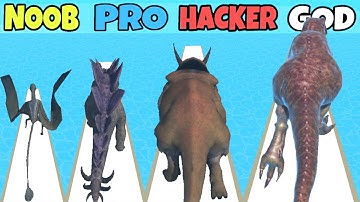 NOOB vs PRO vs HACKER vs GOD in Dino Run 3D