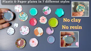 DIY Miniature Plate without Clay Tutorial  | Plastic plates & Paper plates | Dollhouse Miniatures